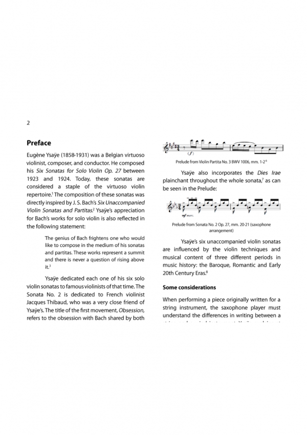Sonata nº2 para violín solo op. 27, Preludio «Obsession» (arr. saxofón alto)