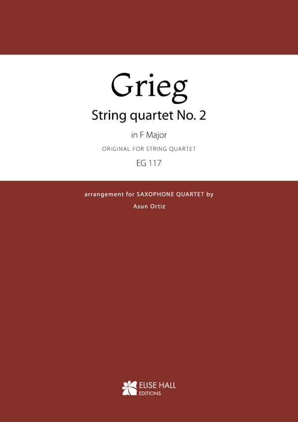 portada Cuarteto de cuerda n.º 2 en Fa Mayor, EG 117 (arr. cuarteto de saxofones)
