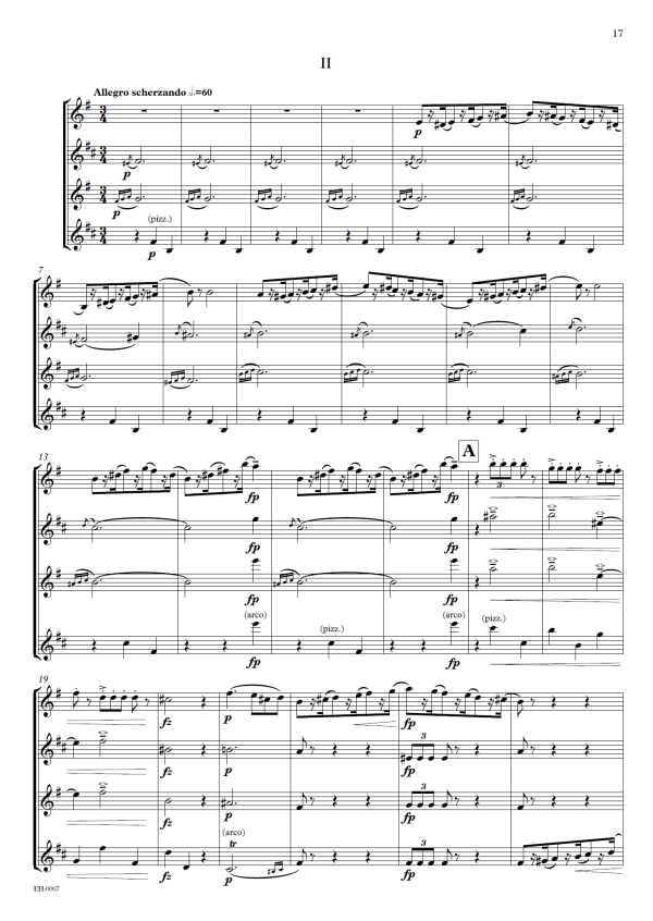 score 2 Cuarteto de cuerda n.º 2 en Fa Mayor, EG 117 (arr. cuarteto de saxofones)